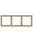 Тройна рамка DeTech DE-9227-83, Хоризонтална, За вграждане, 222x80, Златист - 75131