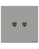 Двойна розетка за компютър DeTech DE-9225-61, RJ45, Cat5E, За вграждане, IP20, Сив - 75103