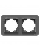Двойна рамка DeTech DE-9223-82, Хоризонтална, За вграждане, 151x80, Сив - 75069