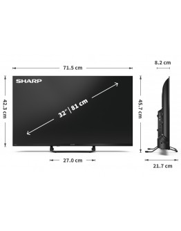 Sharp 32HF3865E, 32 QLED Google TV, FHD 1920x1080 