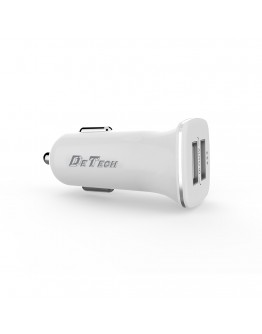 Зарядно устройство за кола DeTech, DE-C01, 5V/2.4A, 12/24V, 2 x USB, Бял - 14122