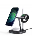 Безжично зарядно устройство WiWu M8, 4в1, Qi, Черен - 17737