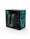 Тонколони Aula N-521, 2x3W, USB, RGB, Черен - 22181