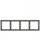 Четворна рамка DeTech DE-9227-84, Хоризонтална, Мат, За вграждане, 293x80, Сив - 75147