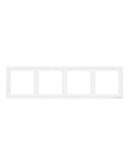 Четворна рамка DeTech DE-9227-84, Хоризонтална, Мат, За вграждане, 293x80, Бял - 75118
