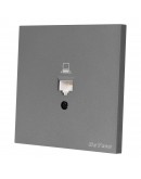 Единична розетка за компютър DeTech DE-9225-61, RJ45, Cat5E, Slim, Мат, За вграждане, IP20, Сив - 75102