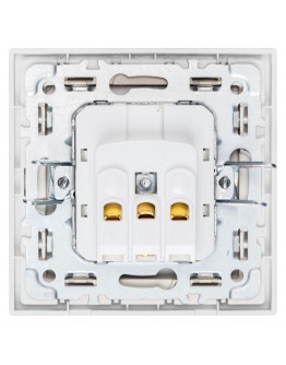 Единичен електрически контакт DeTech DE-9227-42, С рамка, Мат, Шуко, 16А, 250V, За вграждане, IP20, Бял - 75109