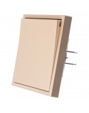 Единичен електрически ключ DeTech DE-9227-01, С рамка, Мат, Схема 1, 10A, 250V, За вграждане, IP20, Златист - 75120