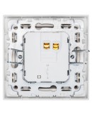 Единичен електрически ключ DeTech DE-9227-01, С рамка, Мат, Схема 1, 10A, 250V, За вграждане, IP20, Бял - 75105