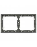 Двойна рамка DeTech DE-9227-82, Хоризонтална, Мат, За вграждане, 151x80, Сив - 75145