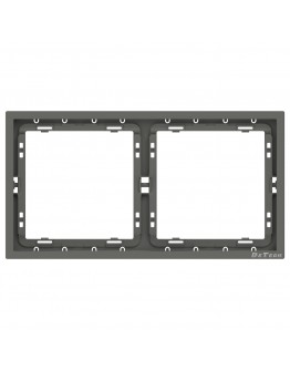 Двойна рамка DeTech DE-9227-82, Хоризонтална, Мат, За вграждане, 151x80, Сив - 75145