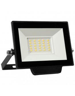 LED прожектор DeTech, 20W, 4000K, IP65, Черен - 77022