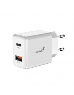 Genius бързо зарядно Fast Charger PD-20AC - 20W, USB-A, USB-C, PD3.0, QC3.0, White