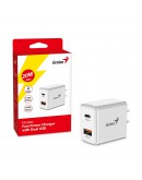 Genius бързо зарядно Fast Charger PD-20AC - 20W, USB-A, USB-C, PD3.0, QC3.0, White