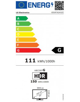LG 65UR762H3ZC, 65 Hospitality TV webOS, Slim Desi