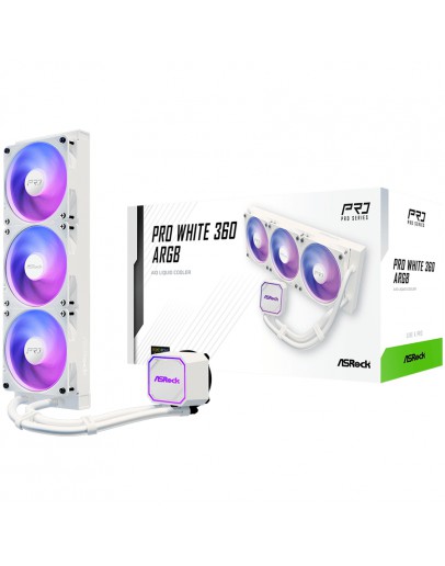 Asrock Pro White 360 ARGB, AiO liquid cooler, 360