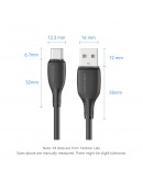 Vention Кабел USB 2.0 A Male to C Male 3A 0.25M Black - CTWBC