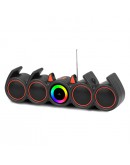 Тонколона Kisonli LED-918, Bluetooth, USB, SD, RGB, AUX, FM, Черен - 22317