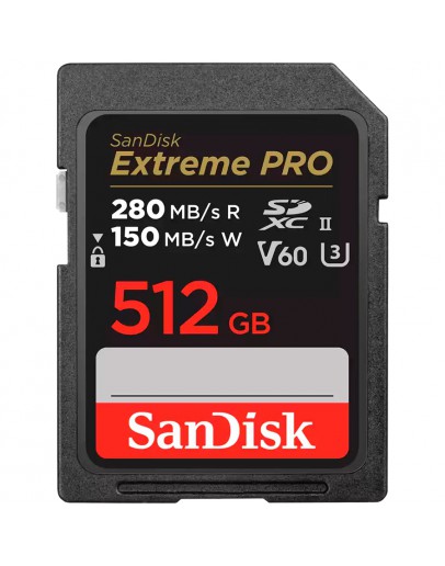 SANDISK Extreme PRO 512GB V60 UHS-II SD cards,