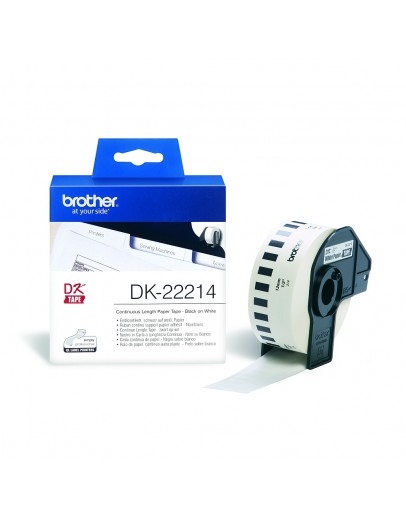 Brother DK-22214 White Continuous Length Paper Tape 12mm x 30.48m