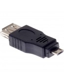 Преходник DeTech USB AF към Micro USB 5P M, Черен - 17136