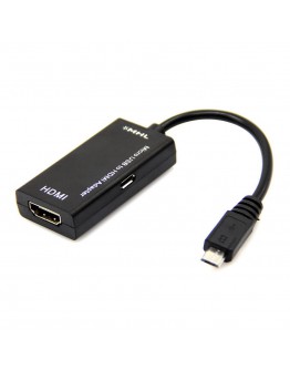 Преходник DeTech Micro USB към HDMI MHL, 15см, Черен - 18158
