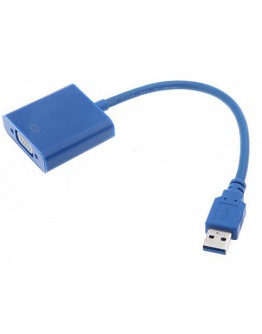 Преходник DeTech USB3.0 към VGA, Син - 18164