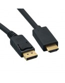 Кабел DeTech DP HDMI M/M, 14+1 cooper, 3м, Черен - 18274