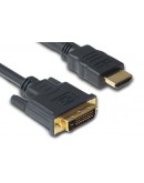 Кабел DeTech HDMI - DVI, 1.8m, Ферит, Черен, HQ -18189