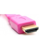 Кабел DeTech HDMI - HDMI M/М, 1.8m, Flat, Розов -18123