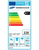 Samsung WW80K5410UW/LE,1400 RPM, 8 kg,