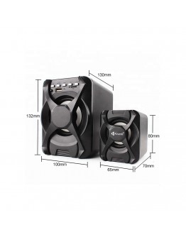 Тонколони Kisonli U-2500BT, Bluetooth, 5W+3W*2, USB, Черен - 22115