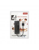 USB хъб No Brand, USB 2.0, 4 Порта, Черен - 12056