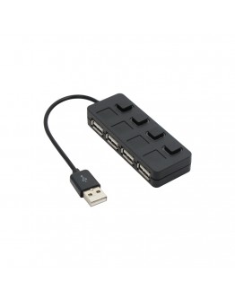 USB хъб No Brand, USB 2.0, 4 Порта, Черен - 12056