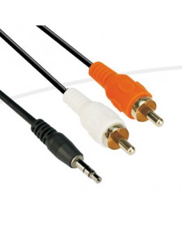 VCom Аудио Кабел 3.5mm Stereo M / 2x RCA M - CV212-1.5m