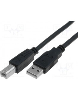 VCom Кабел USB 2.0 AM / BM Black - CU201-B-5m