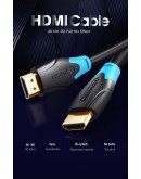 Vention Кабел HDMI v2.0 M / M 4K/60Hz Gold - 1.5M Black - AACBG