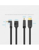 Vention Кабел HDMI Right Angle 90 Degree v2.0 M / M 4K/60Hz Gold - 2M Black - AARBH