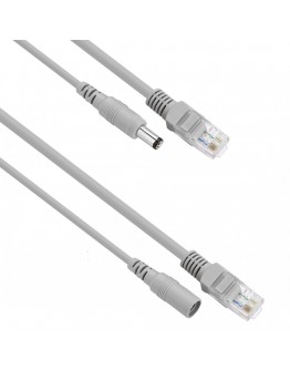 Кабел DeTech, CCTV, RJ45+DC, 20m, Сив - 18377