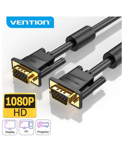 Vention Кабел за монитор Cable VGA HD15 M / M 2.0m Gold Plated, 2 Ferrites - DAEBH