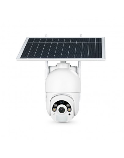 Смарт охранителна камера No brand PST-S20-WiFi, 2.0Mp, PTZ, Соларен панел, Външен монтаж, Wi-Fi, Tuya Smart, Бял - 91033
