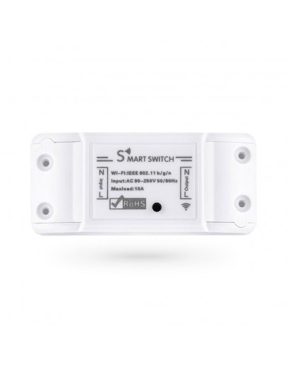 Смарт превключвател No brand PST-WF-S1, 1 канал, 220V, 10A, Wi-Fi, Tuya Smart, Бял - 91019