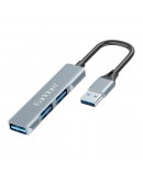 USB хъб Earldom ET-HUB09, USB 3.0, 3 Порта, Сив - 40218