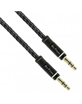 Аудио кабел DeTech DE-04AUX, 3.5mm жак, М/М, 1.0м, Черен - 40275