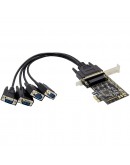 Контролер No brand, PCI-E x1, Serial port, Нископрофилен, 4 Порта - 17757