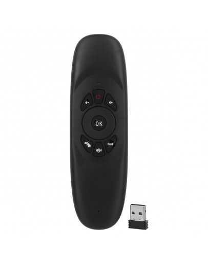 Универсално дистанционно No brand C120, Air mouse, USB 2.4GHz, Микрофон, Черен - 13052