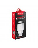 Мрежово зарядно устройство DeTech DE-32QCM, 18W, С Micro USB кабел, 2 x USB F, QC, Бял - 40325