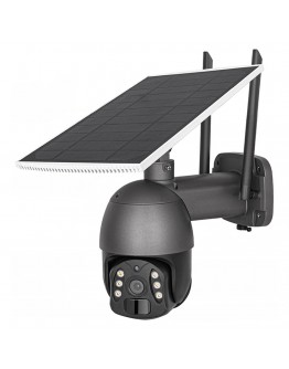 Смарт охранителна камера No brand PST-SQ-WIFI 2.0Mp, PTZ, Wi-Fi, Соларен панел, Външен монтаж, Tuya Smart, Черен - 91046
