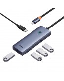 USB хъб Baseus UltraJoy, 5 Порта, Type-C към 4xUSB 3.0, PD, 0.22m, Сив - 12076