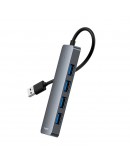 USB хъб Baseus UltraJoy, 4 Порта, USB към 4xUSB 3.0, 0.15m, Сив - 12072